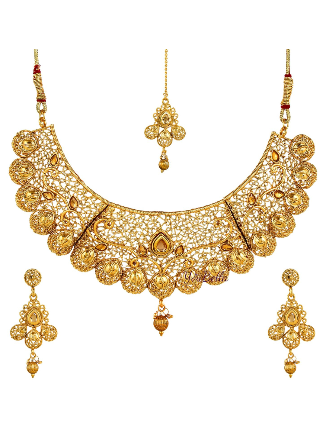 YouBella Gold Plated Alloy Combo of 2 Necklace Set for Women