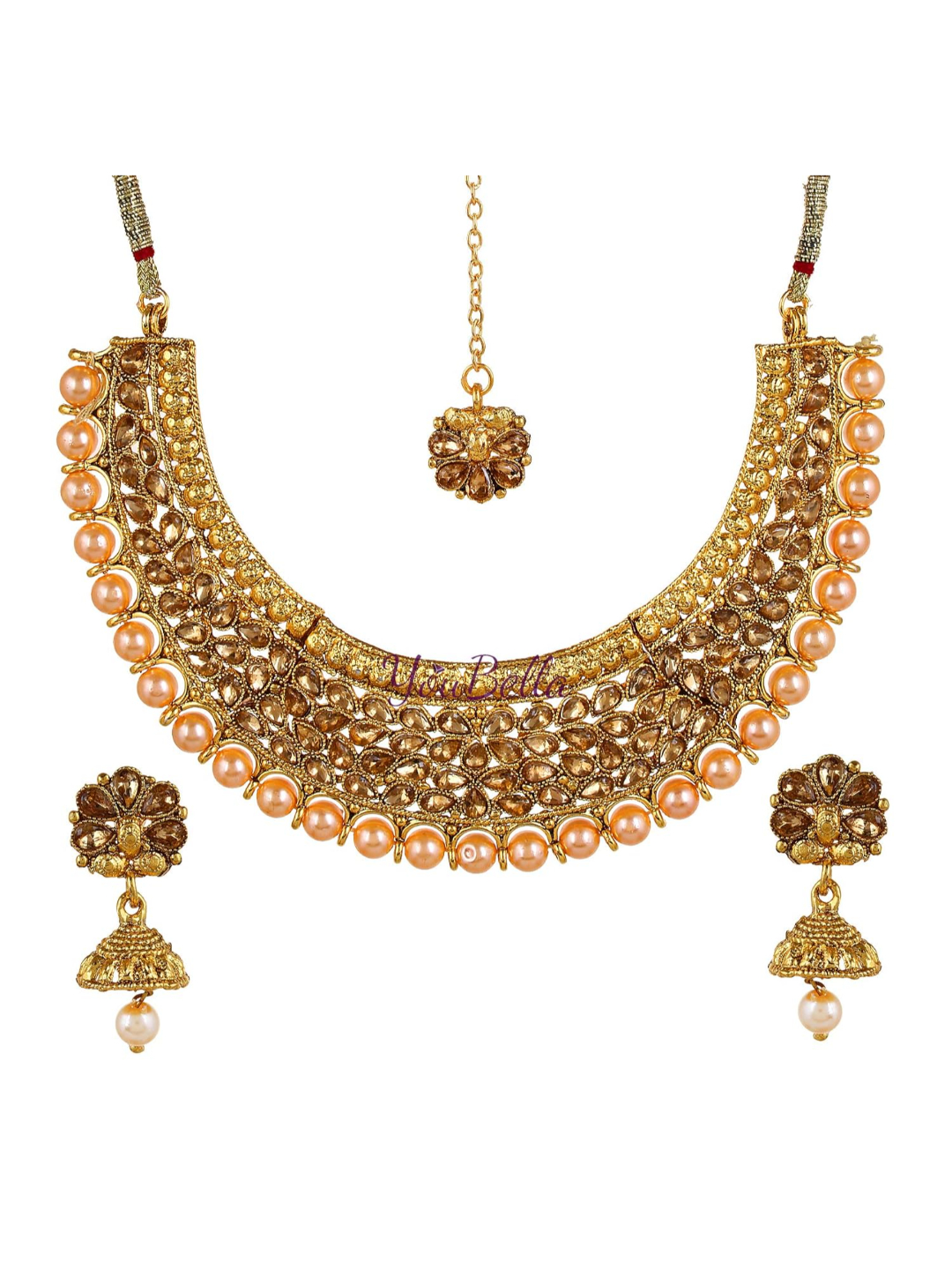 YouBella Gold Plated Alloy Combo of 2 Necklace Set for Women