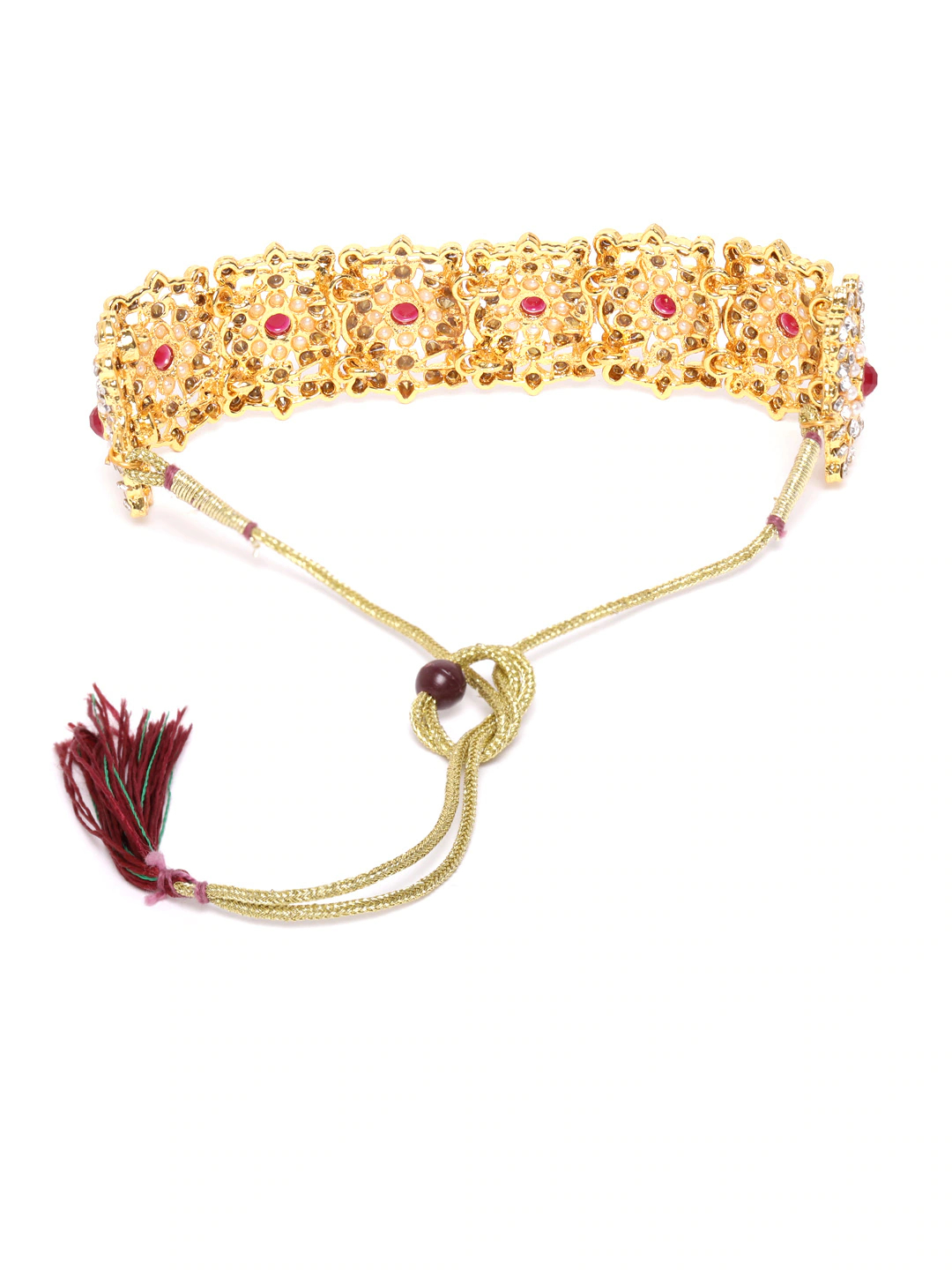 YouBella Stylish Latest Traditional Jewellery Gold Plated Jewellery Set for Women (Golden)(YBNK_5491)