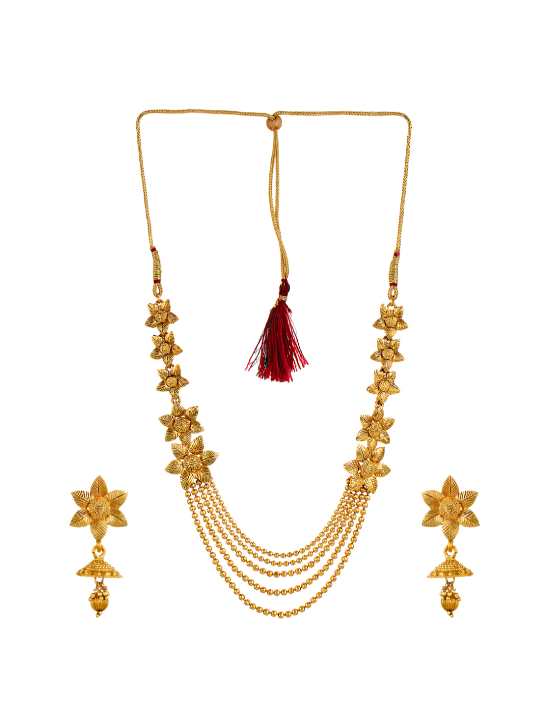 YouBella Jewellery Gold Plated Necklace Jewellery Set with Earrings for Girls/Women