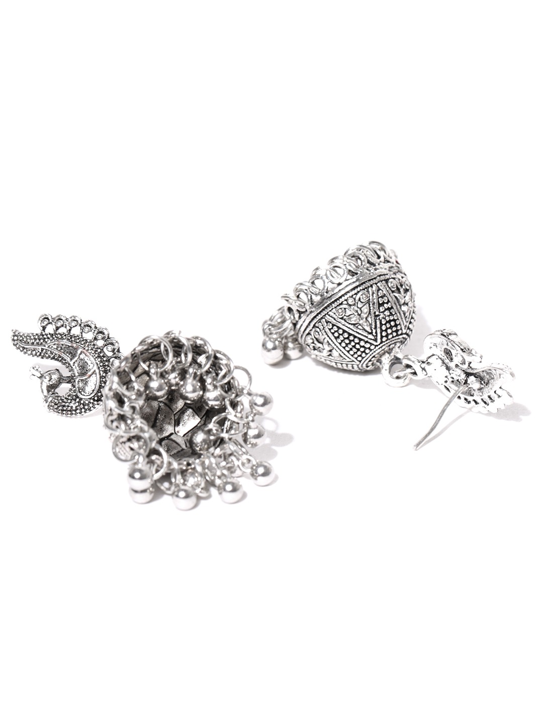 YouBella Stylish Latest Traditional Jewellery Silver Plated Jewellery Set for Women (RED)(YBNK_5498)