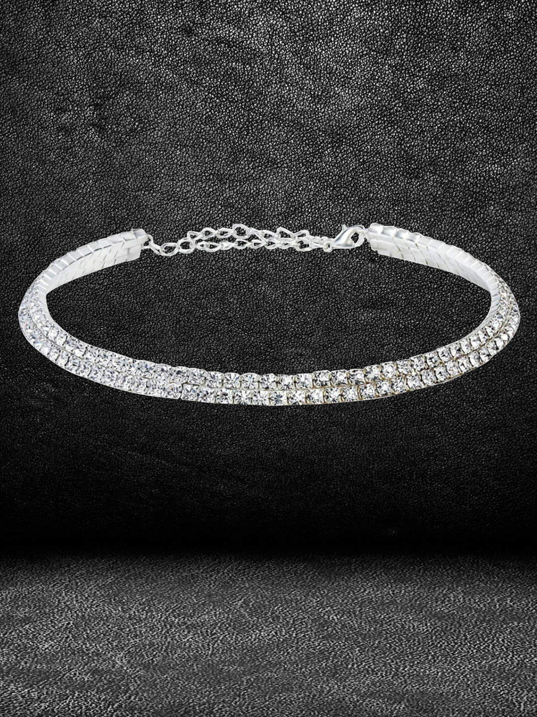 YouBella Stylish Latest Traditional Jewellery Silver Plated Choker Necklace for Women (White)(YBNK_5500)