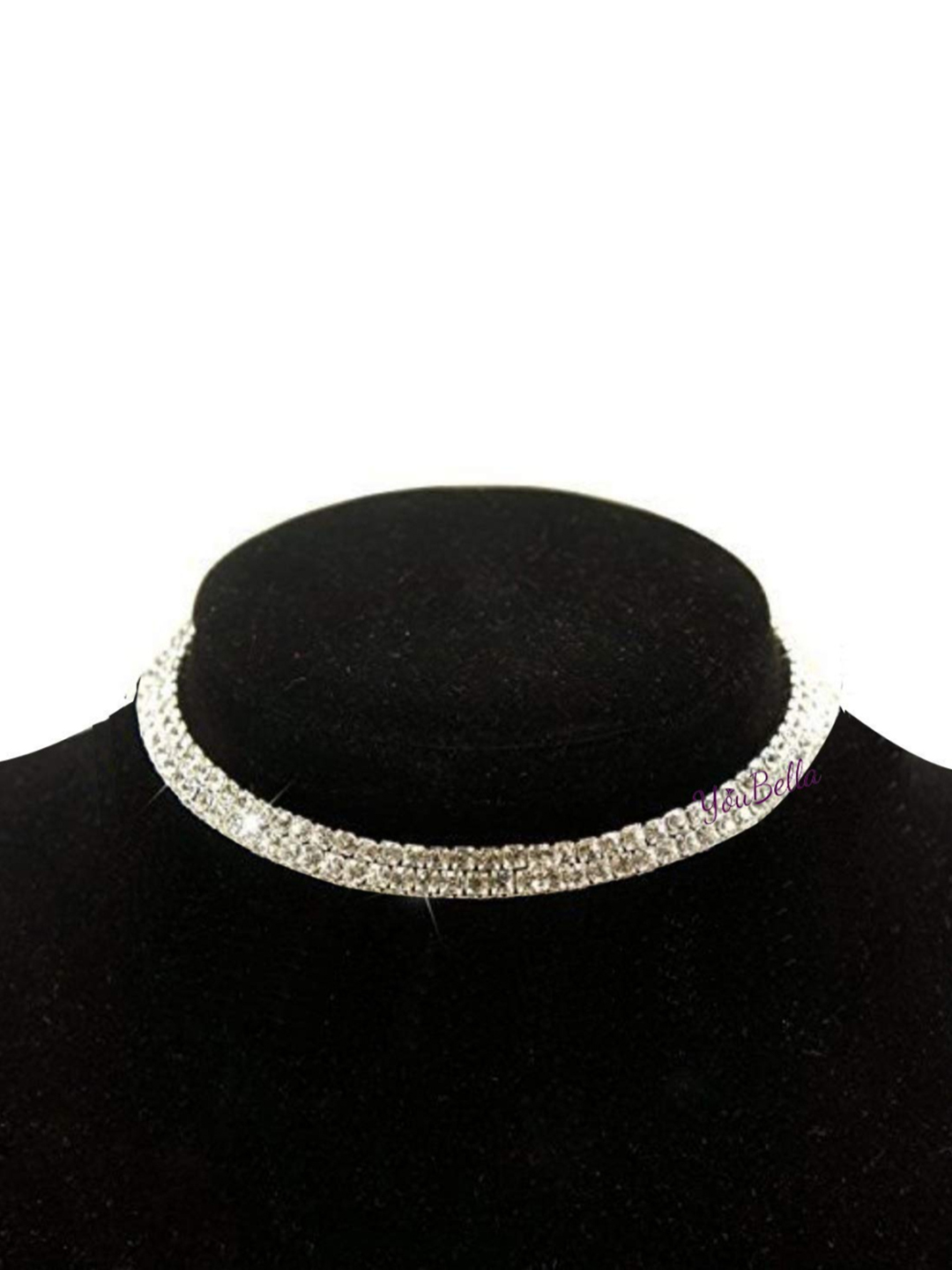 YouBella Stylish Latest Traditional Jewellery Silver Plated Choker Necklace for Women (White)(YBNK_5500)