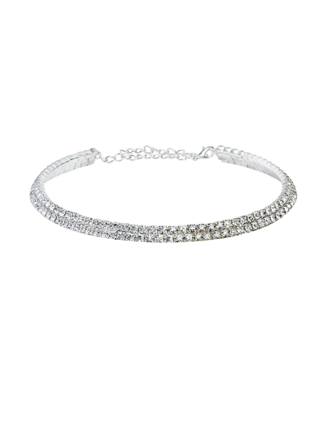 YouBella Stylish Latest Traditional Jewellery Silver Plated Choker Necklace for Women (White)(YBNK_5500)