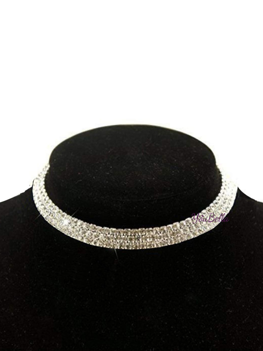 YouBella Stylish Latest Traditional Jewellery Silver Plated Choker Necklace for Women (White)(YBNK_5501)