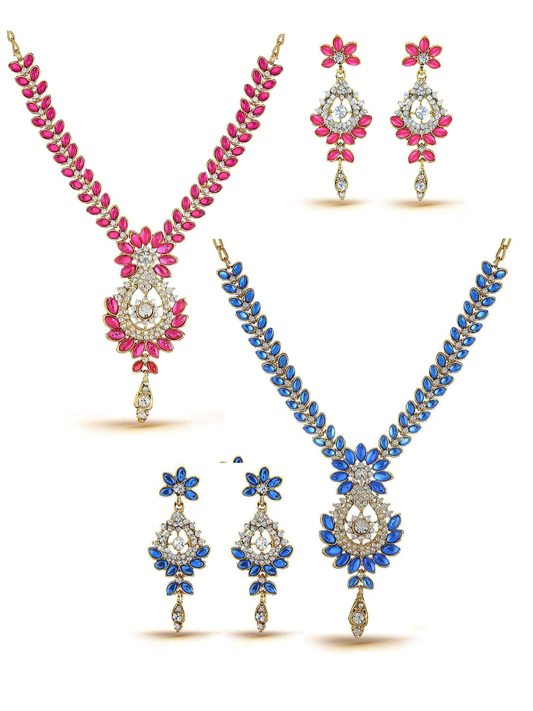 YouBella Jewellery Sets for Women Gold Plated Necklace Jewellery Set with Earrings for Girls/Women (Combo)