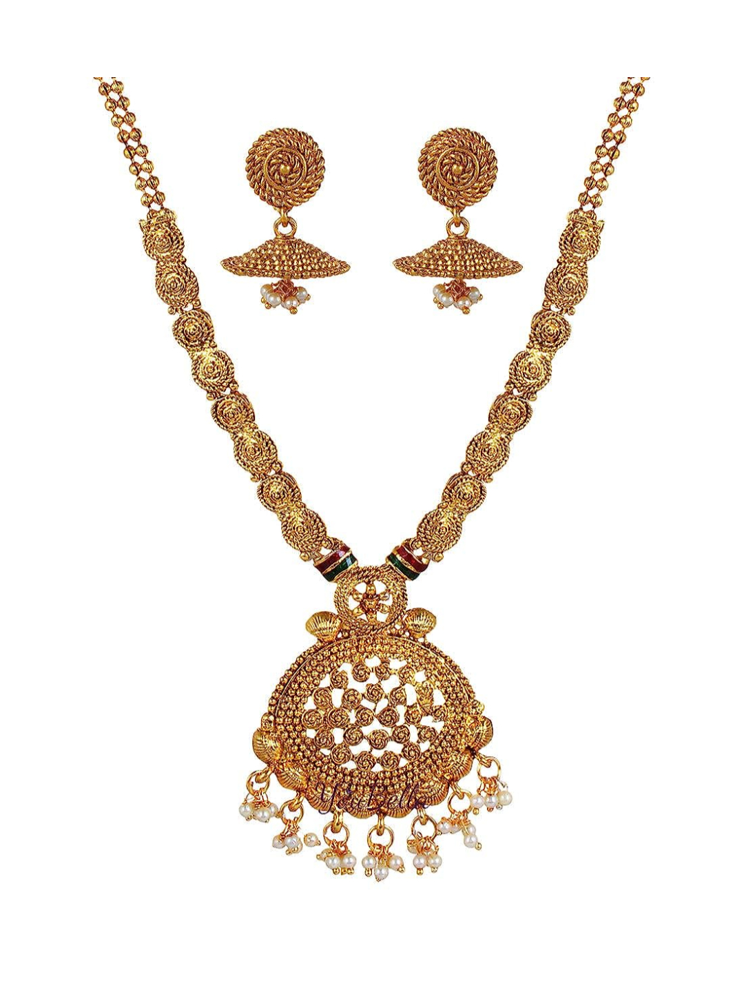 YouBella Jewellery Sets for Women Gold Plated Necklace Jewellery Set with Earrings for Girls/Women (Spiral and Bahubali Combo)