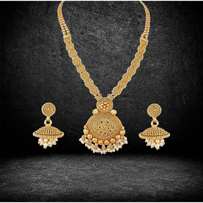 YouBella Jewellery Sets for Women Gold Plated Necklace Jewellery Set with Earrings for Girls/Women (Spiral and Bahubali Combo)