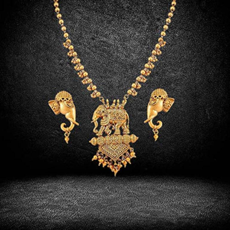 YouBella Jewellery Sets for Women Gold Plated Necklace Jewellery Set with Earrings for Girls/Women (Spiral and Bahubali Combo)