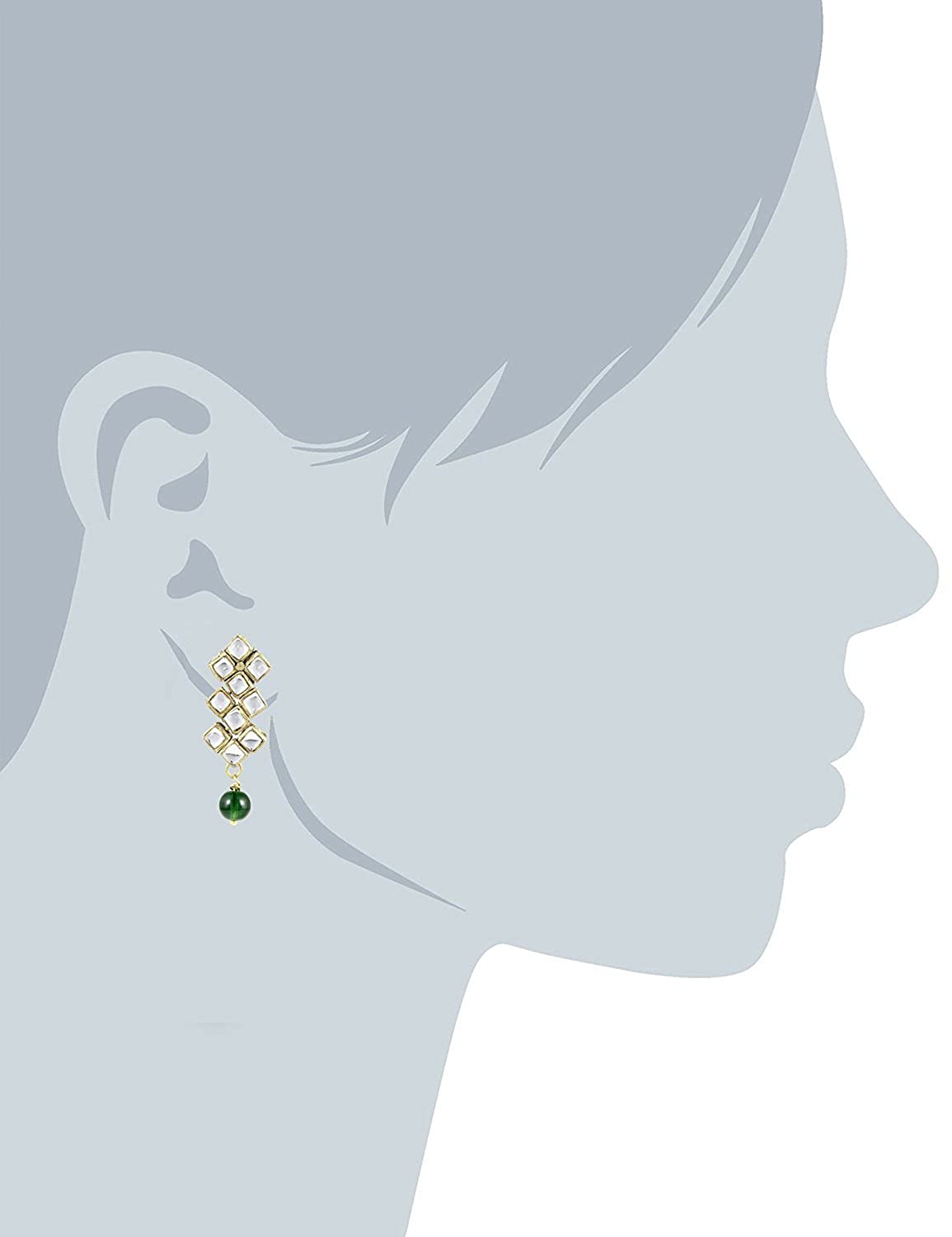 YouBella Jewellery Sets for Women Gold Plated Kundan Necklace Jewellery Set with Earrings for Girls/Wome (Green)
