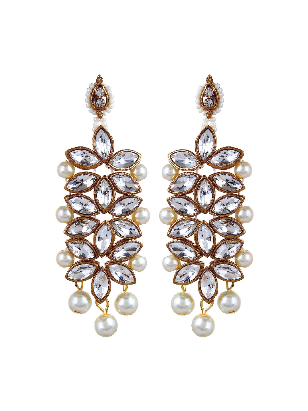 YouBella Stylish Latest Traditional Jewellery Pearl Jewellery Set for Women (White)(YBNK_5523)
