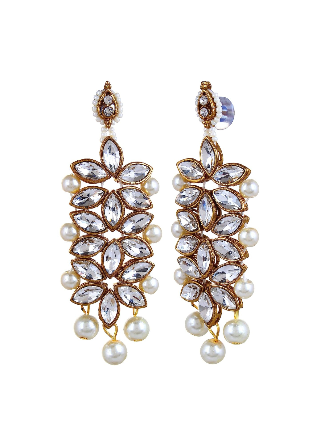 YouBella Stylish Latest Traditional Jewellery Pearl Jewellery Set for Women (White)(YBNK_5523)