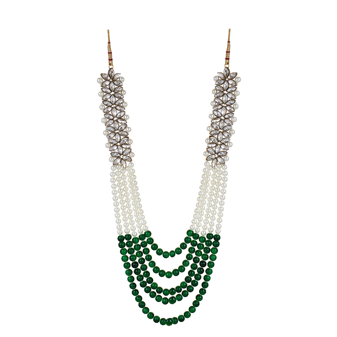 YouBella Jewellery Sets for Women Gold Plated Wedding Bridal Necklace Jewellery Set with Earrings for Girls/Women (Green)