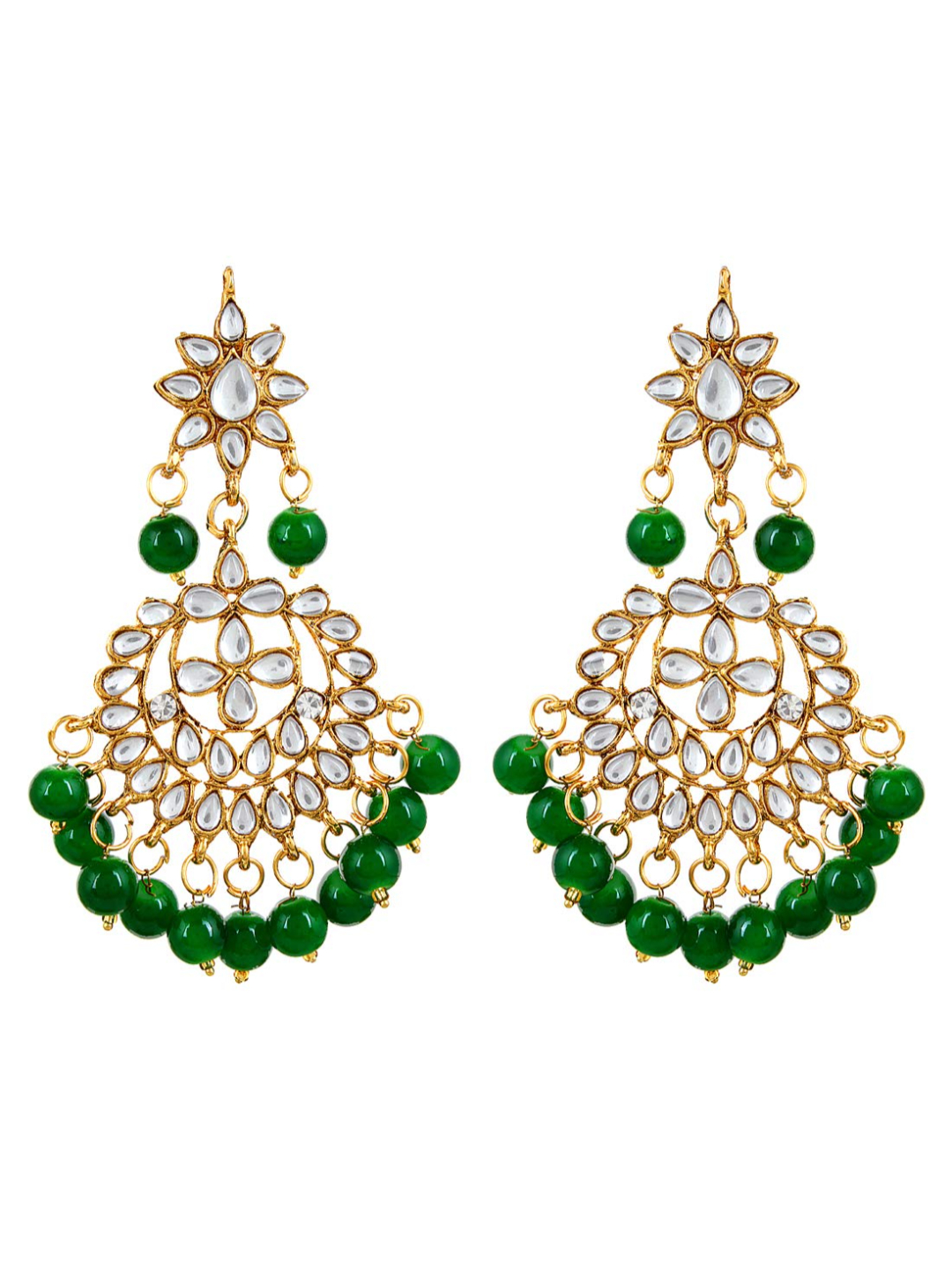 YouBella Jewellery Sets for Women Gold Plated Kundan Wedding Bridal Necklace Jewellery Set with Earrings for Girls/Women (Green)
