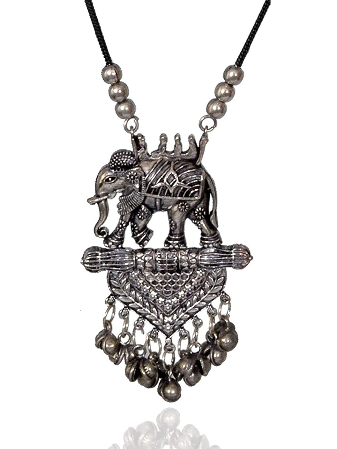 YouBella Jewellery Sets for Women Afghani Boho Bahubali Necklace Jewellery for Girls/Wome (Silver) (Silver)