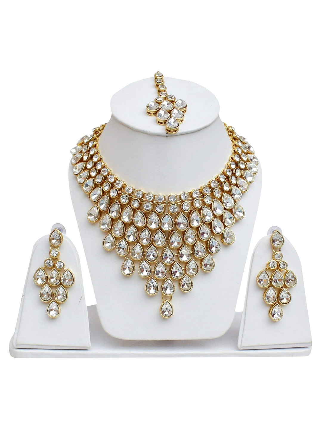 YouBella Jewellery Sets for Women Gold Plated Wedding Bridal Necklace Jewellery Set with Earrings for Girls/Women