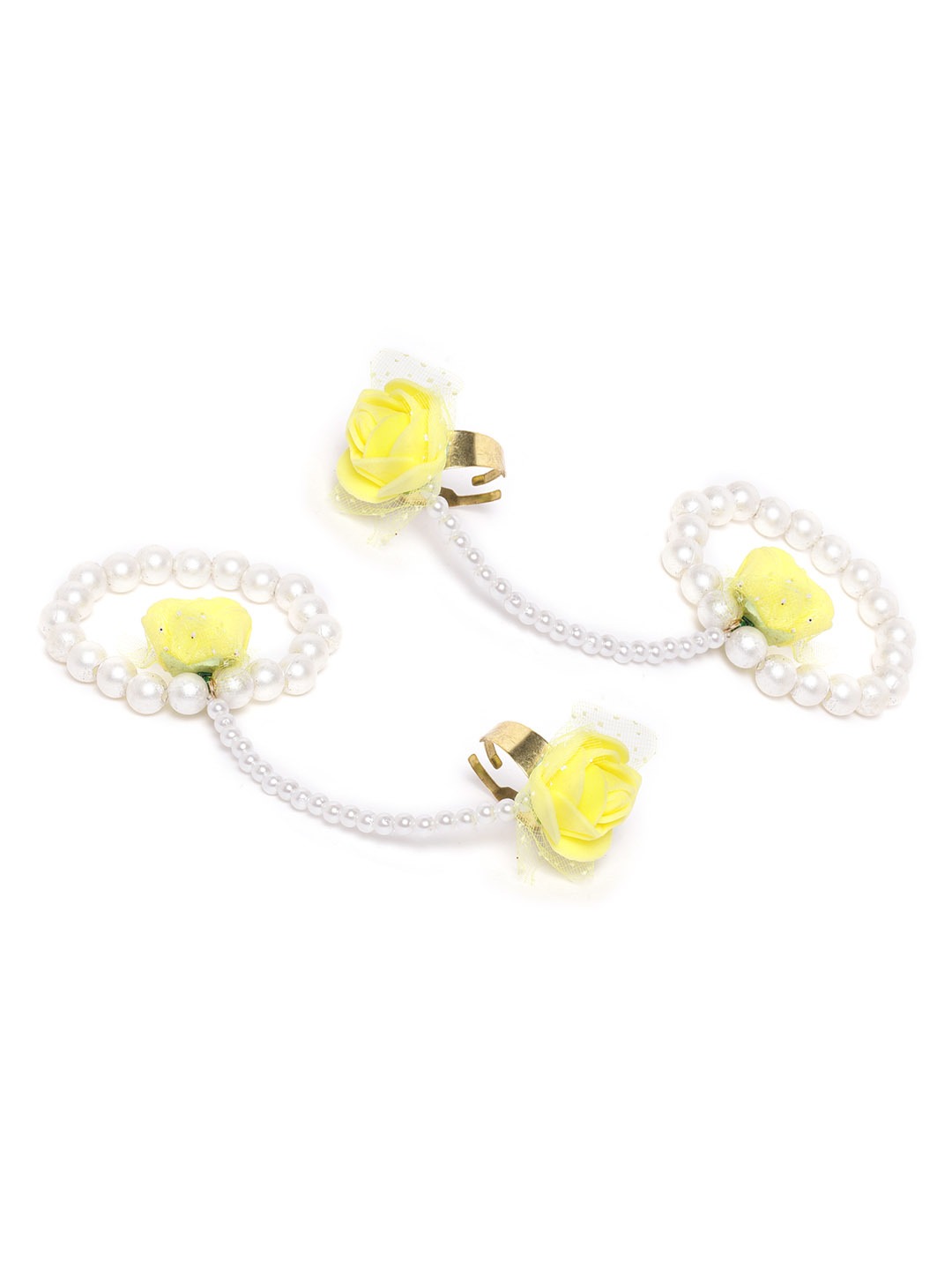 YouBella Stylish Latest Traditional Haldi Jewellery Pearl Jewellery Set for Women (Yellow)(YBNK_5542)