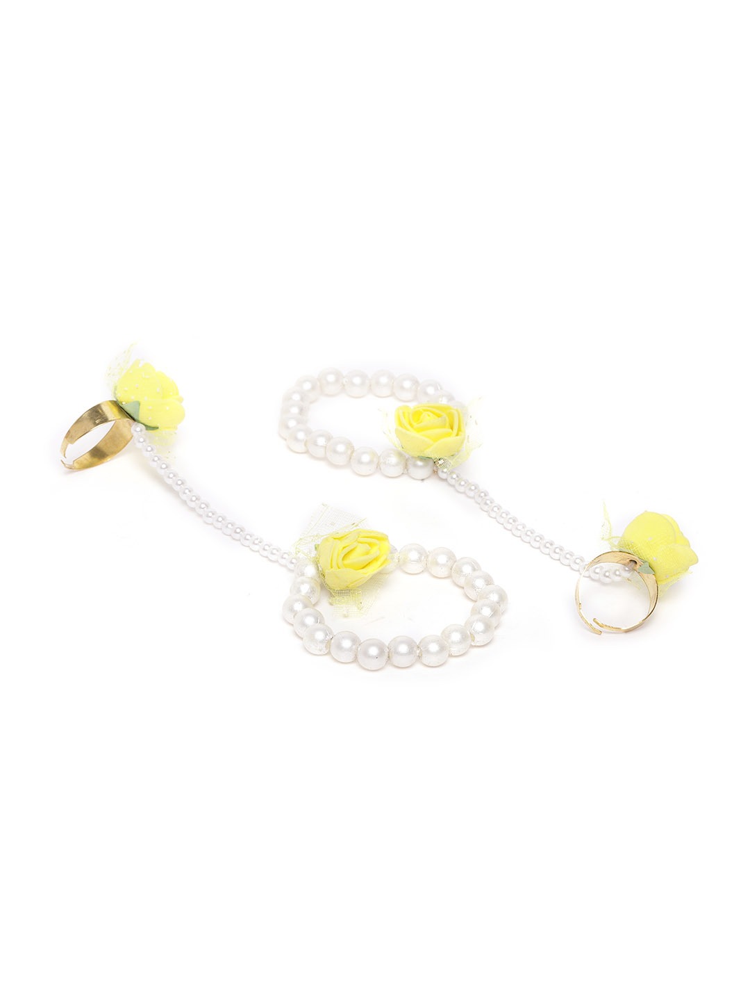 YouBella Stylish Latest Traditional Haldi Jewellery Pearl Jewellery Set for Women (Yellow)(YBNK_5542)
