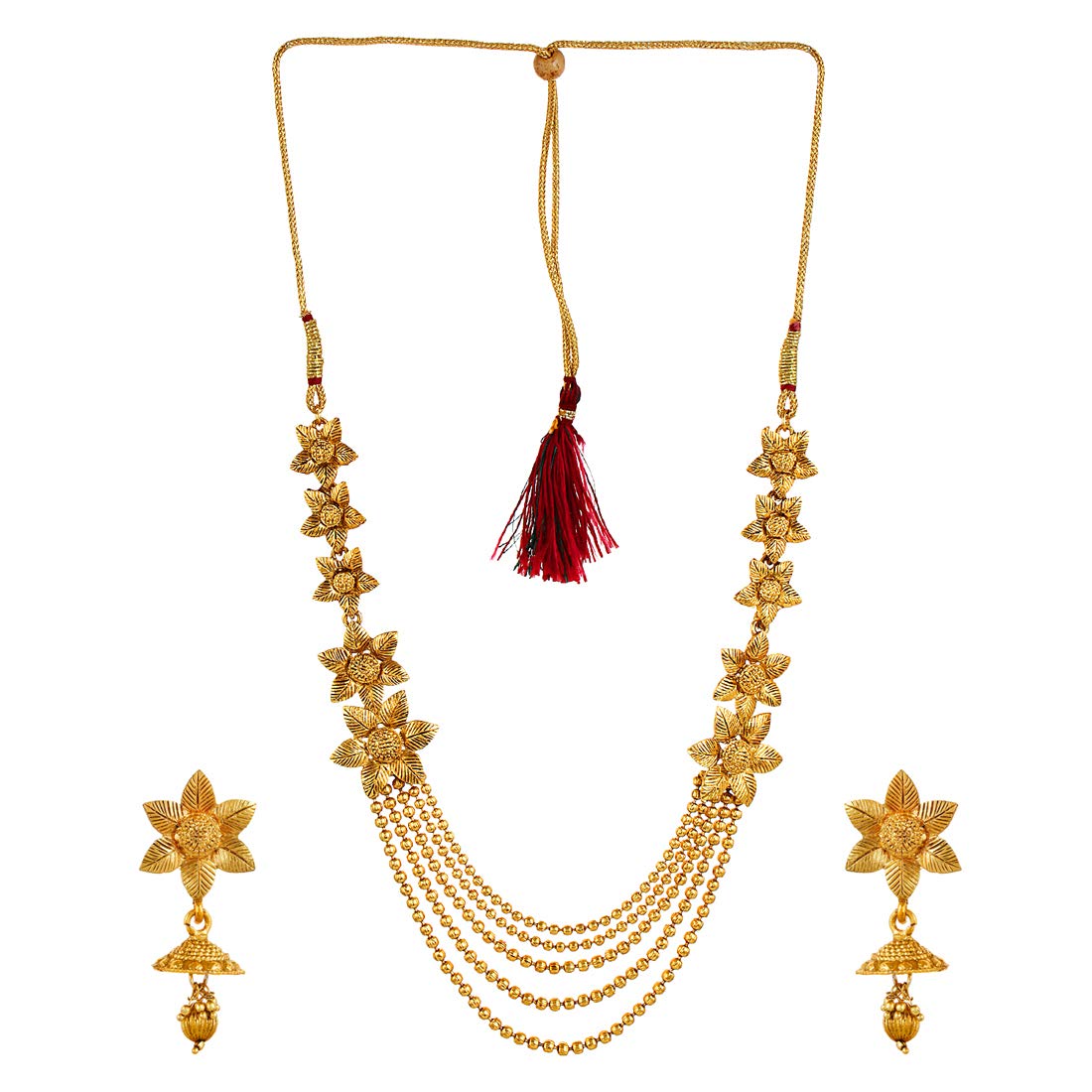 YouBella Stylish Traditional Jewellery Gold Plated Jewellery Set for Women (YBNK_5552)