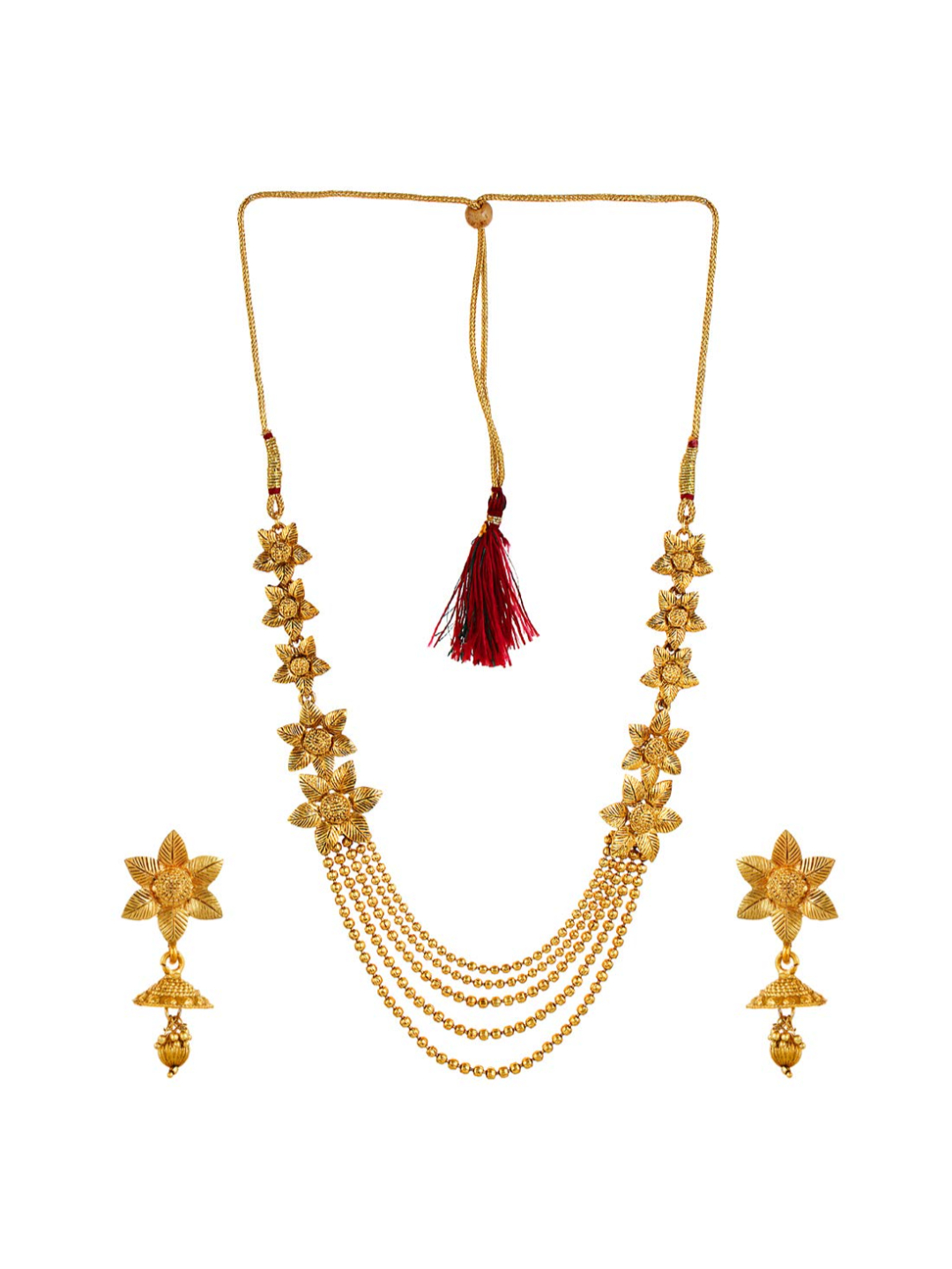 YouBella Stylish Traditional Jewellery Gold Plated Jewellery Set for Women (YBNK_5552)