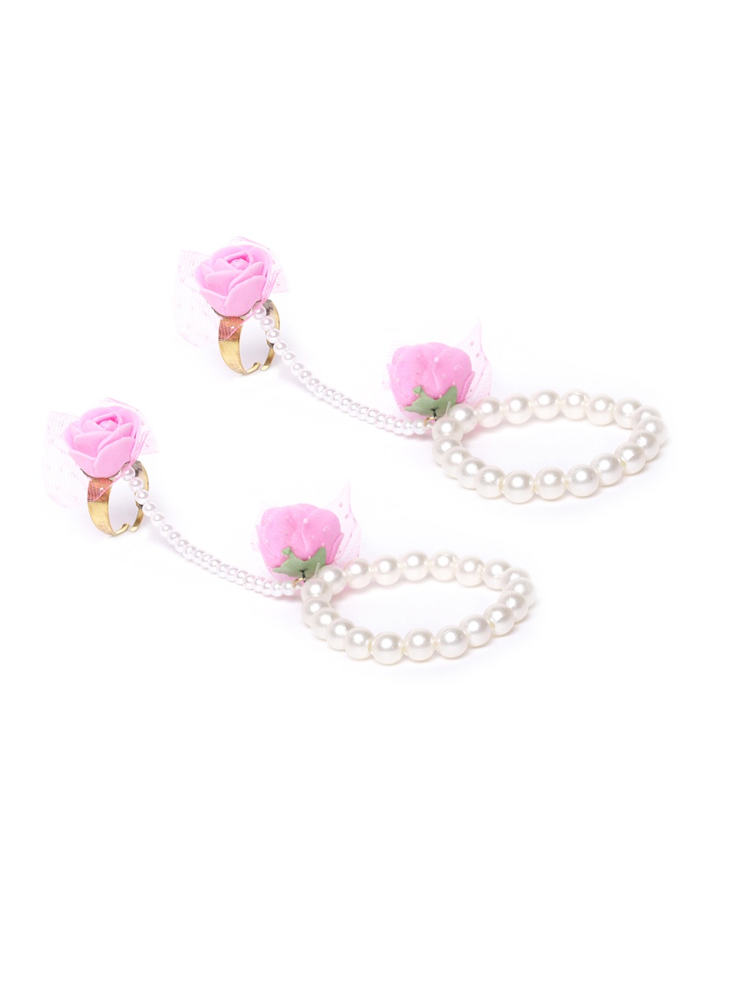 YouBella Latest Design Stylish Party Wear Traditional Floral Jewellery For Haldi/mehendi  Jewellery Set for Women (Pink) (YBNK_5555)
