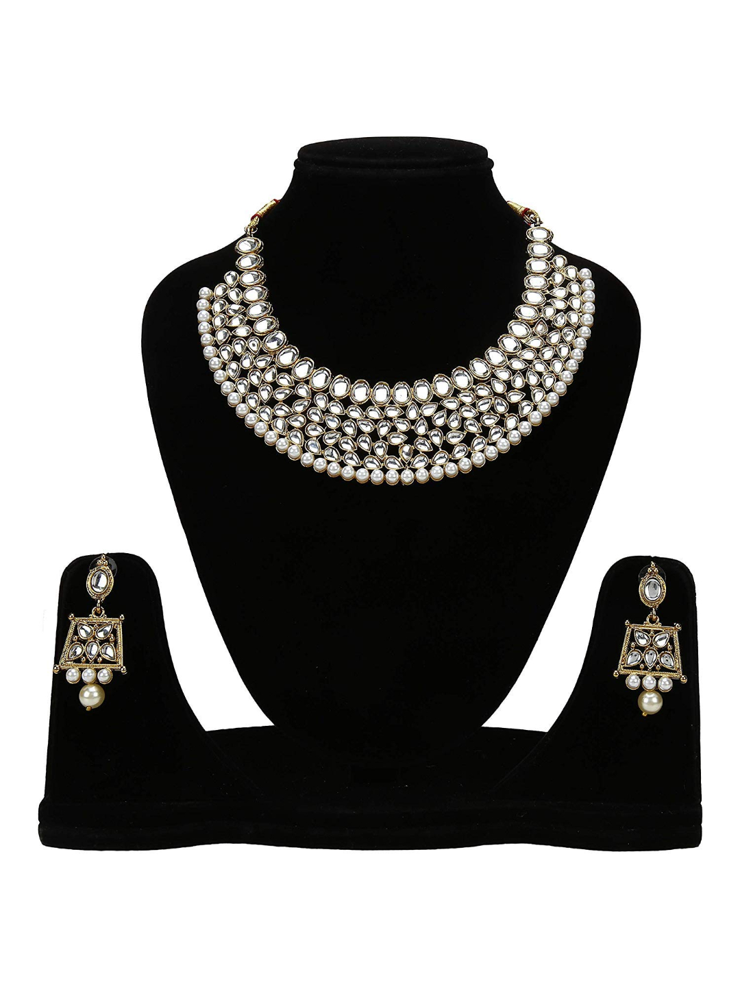 YouBella Stylish Traditional Party Wear Jewellery Gold Plated Jewellery Set for Women (Golden) (YBNK_5562)