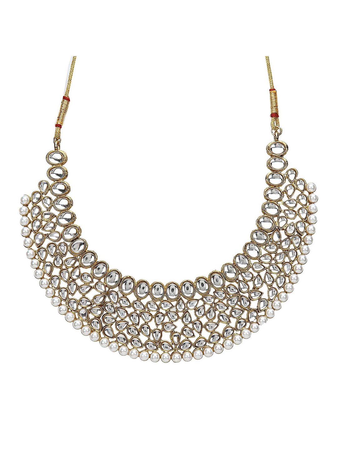 YouBella Stylish Traditional Party Wear Jewellery Gold Plated Jewellery Set for Women (Golden) (YBNK_5562)