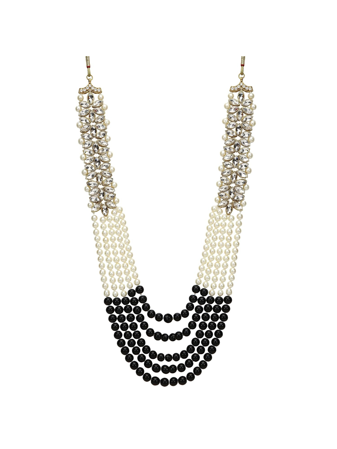 YouBella Jewellery Sets for Women Gold Plated Wedding Bridal Necklace Jewellery Set with Earrings for Girls/Women (Black)