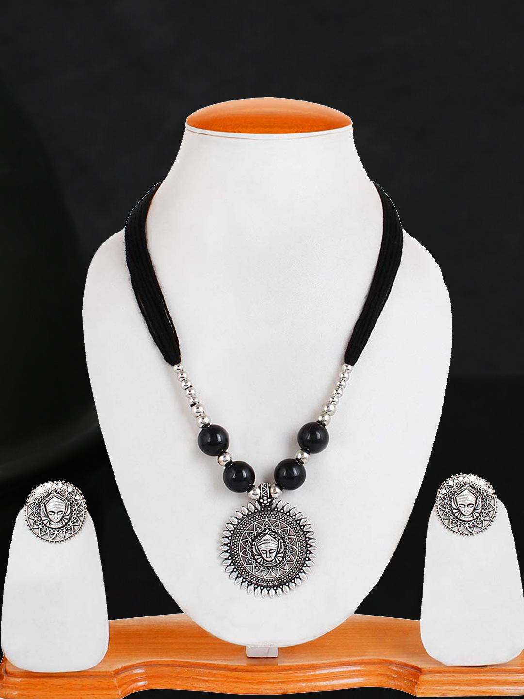 YouBella Latest Afghani Oxidised Stylish Jewellery  Jewellery Set for Women (Black) (YBNK_5571)