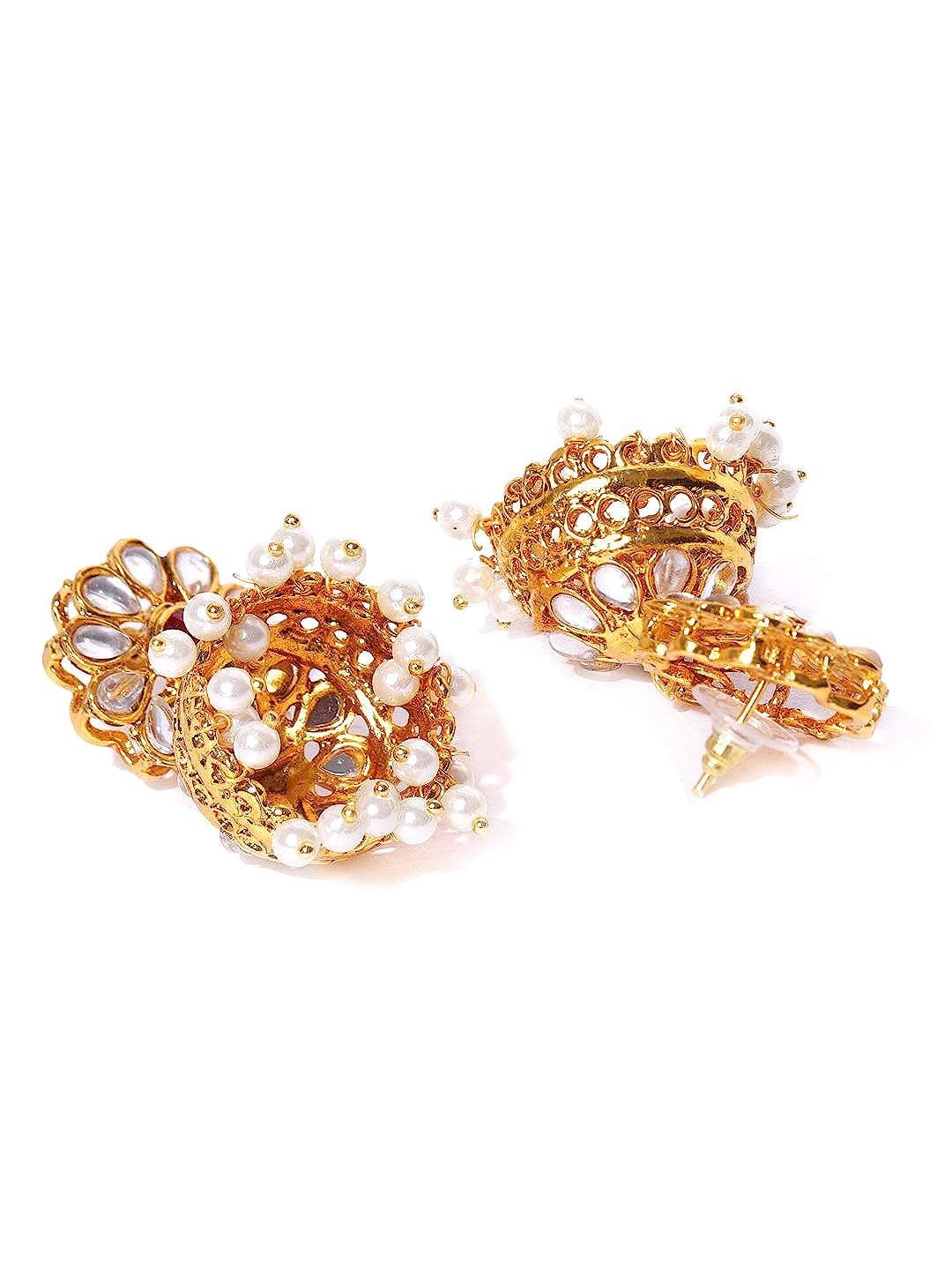 YouBella Latest Traditional Stylish Jewellery Gold Plated Jewellery Set for Women (White) (YBNK_5603)