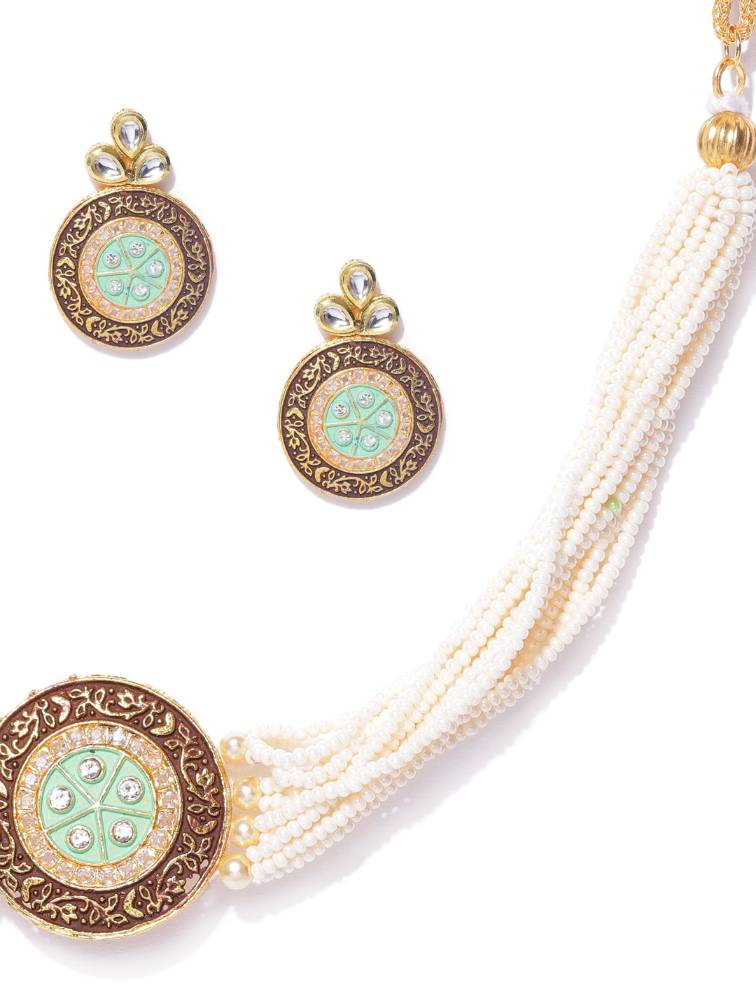 YouBella Jewellery Sets for Women Gold Plated Kundan Wedding Bridal Necklace Jewellery Set with Earrings for Girls/Women