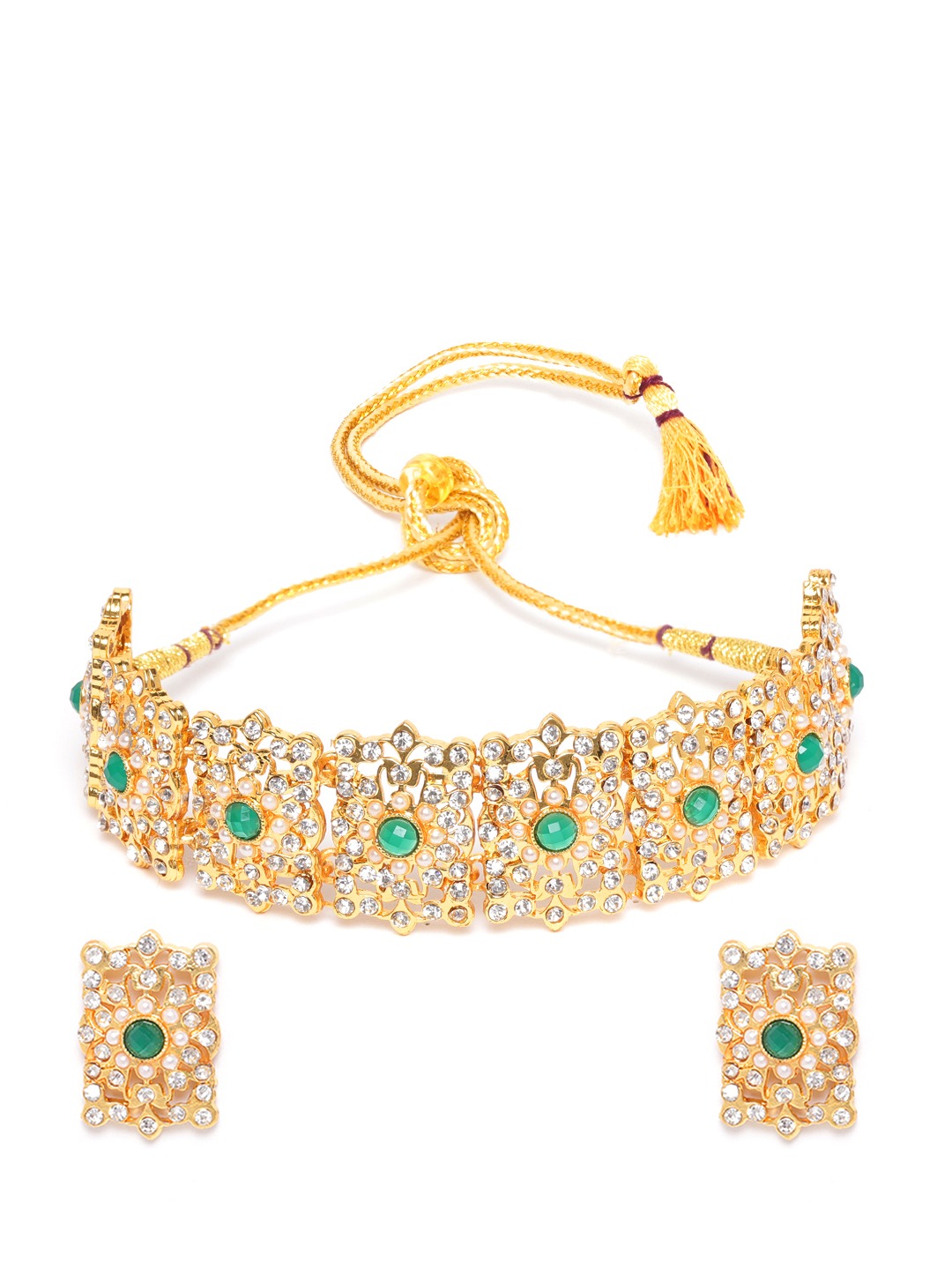 YouBella Jewellery Set for Women Mughal Era Traditional Necklace Jewellery Set with Earrings for Girls/Women (Green)