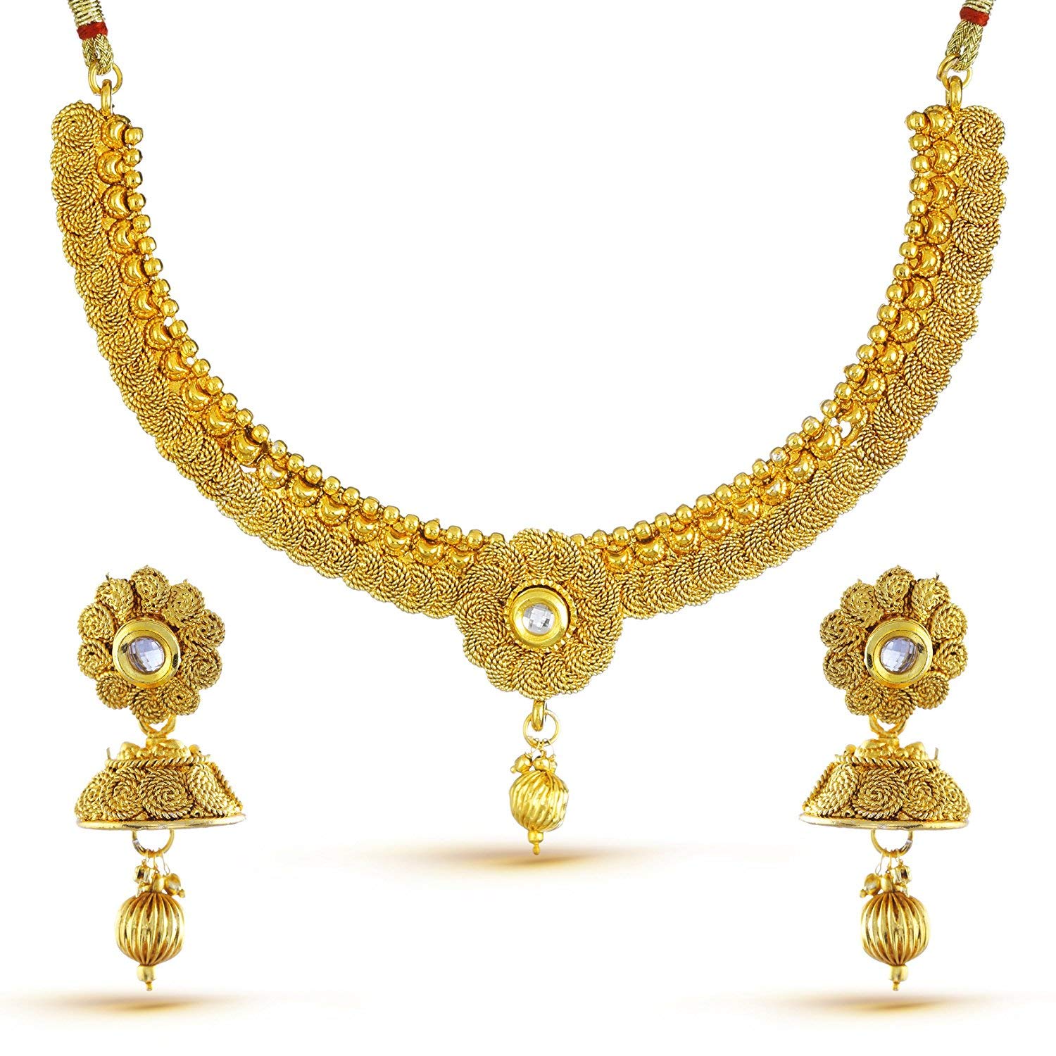 YouBella Jewellery Sets for Women Gold Plated Necklace Jewellery Set with Earrings and Bangles Combo for Girls/Women
