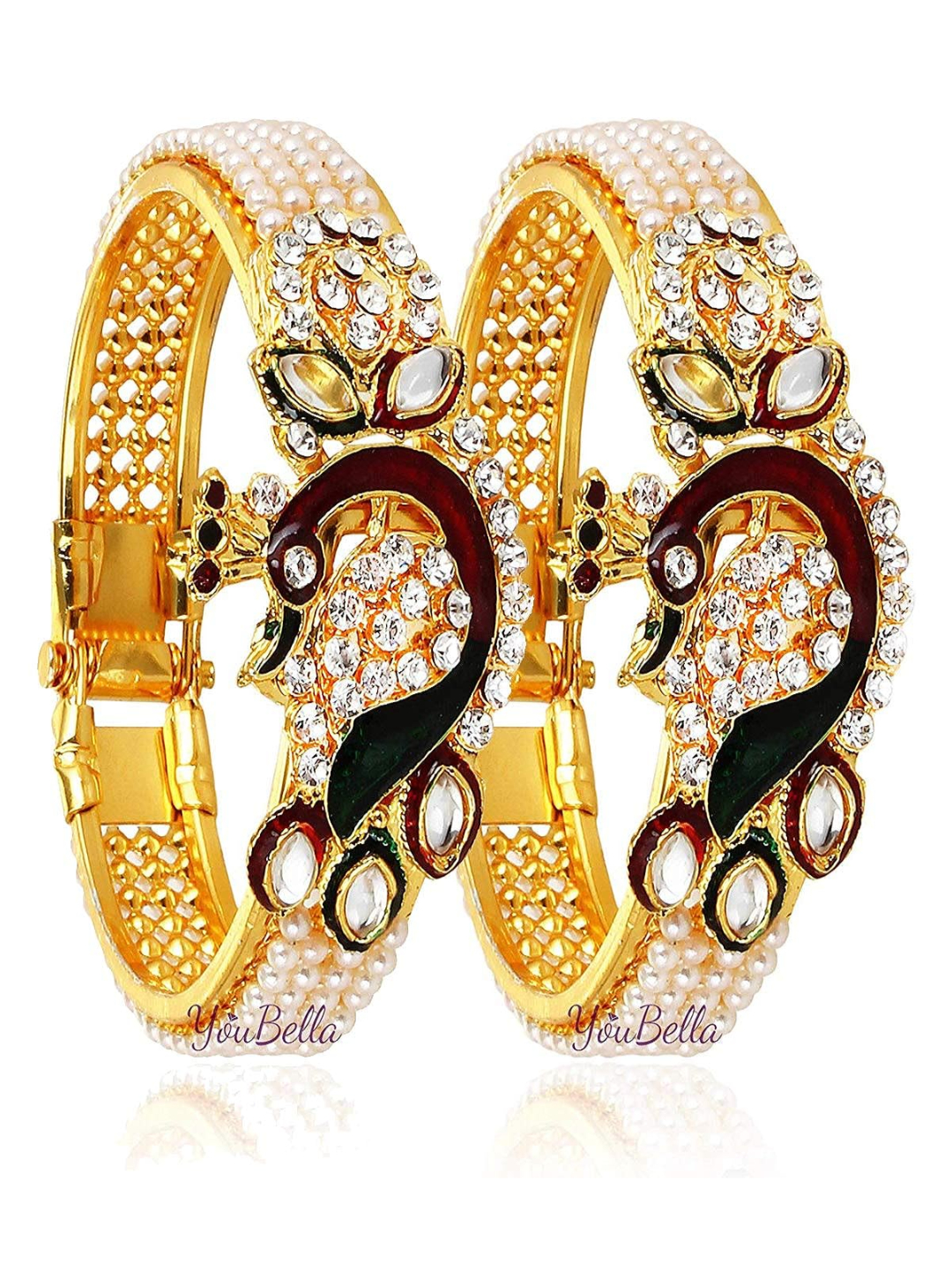 YouBella Women Stylish Latest Design Traditional Jewellery Combo Gold Plated Jewellery Set for Women (Multi-colour) (YBNK_5633)