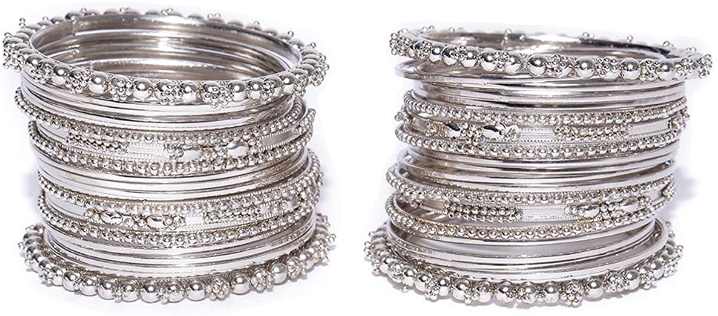 YouBella Stylish Latest Design Afghani Jewellery Combo Silver Plated Jewellery Set for Women (Silver) (YBNK_5635_2.6)