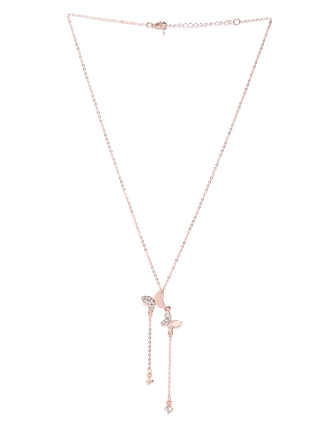 YouBella Rose Gold Gold Plated Stylish Butterfly Chain for Women (YBNK_5658)