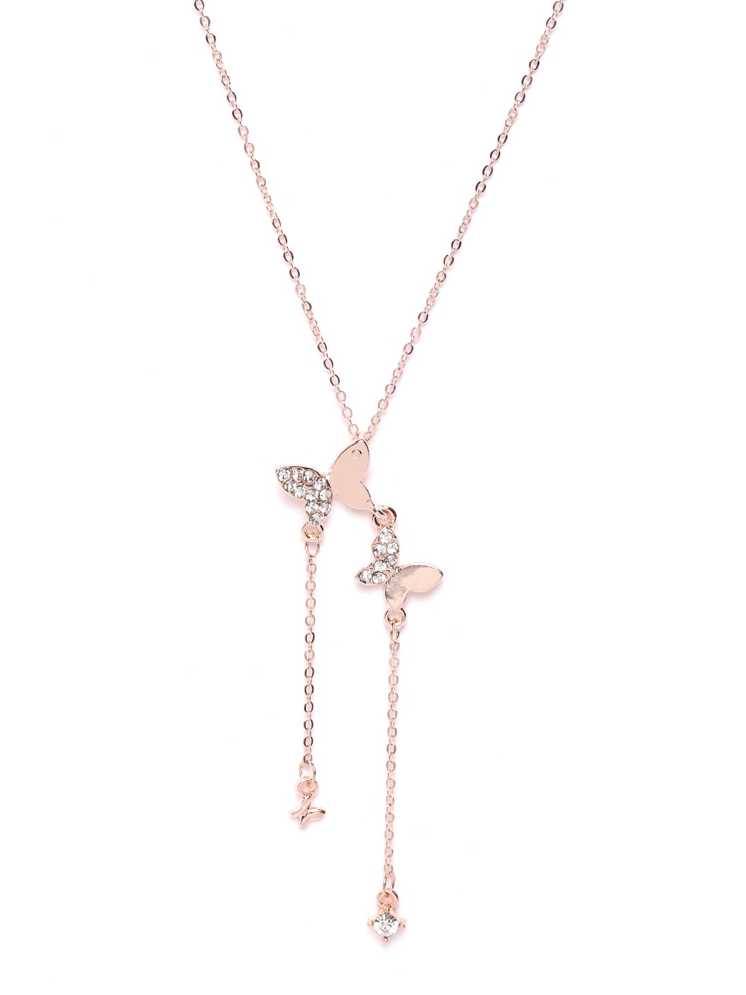 YouBella Rose Gold Gold Plated Stylish Butterfly Chain for Women (YBNK_5658)