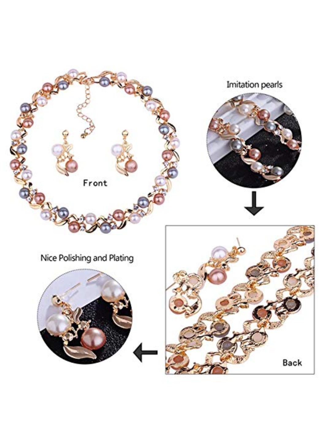 YouBella Stylish Latest Design Necklace Set  Jewellery Set for Women (Multi-colour) (YBNK_5659)