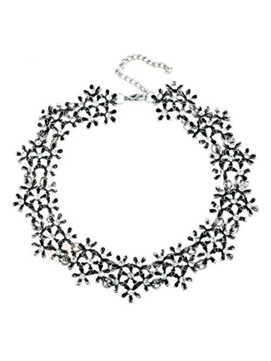 YouBella Jewellery for Women Silver Plated Statement Choker Necklace Jewellery for Girls/Women