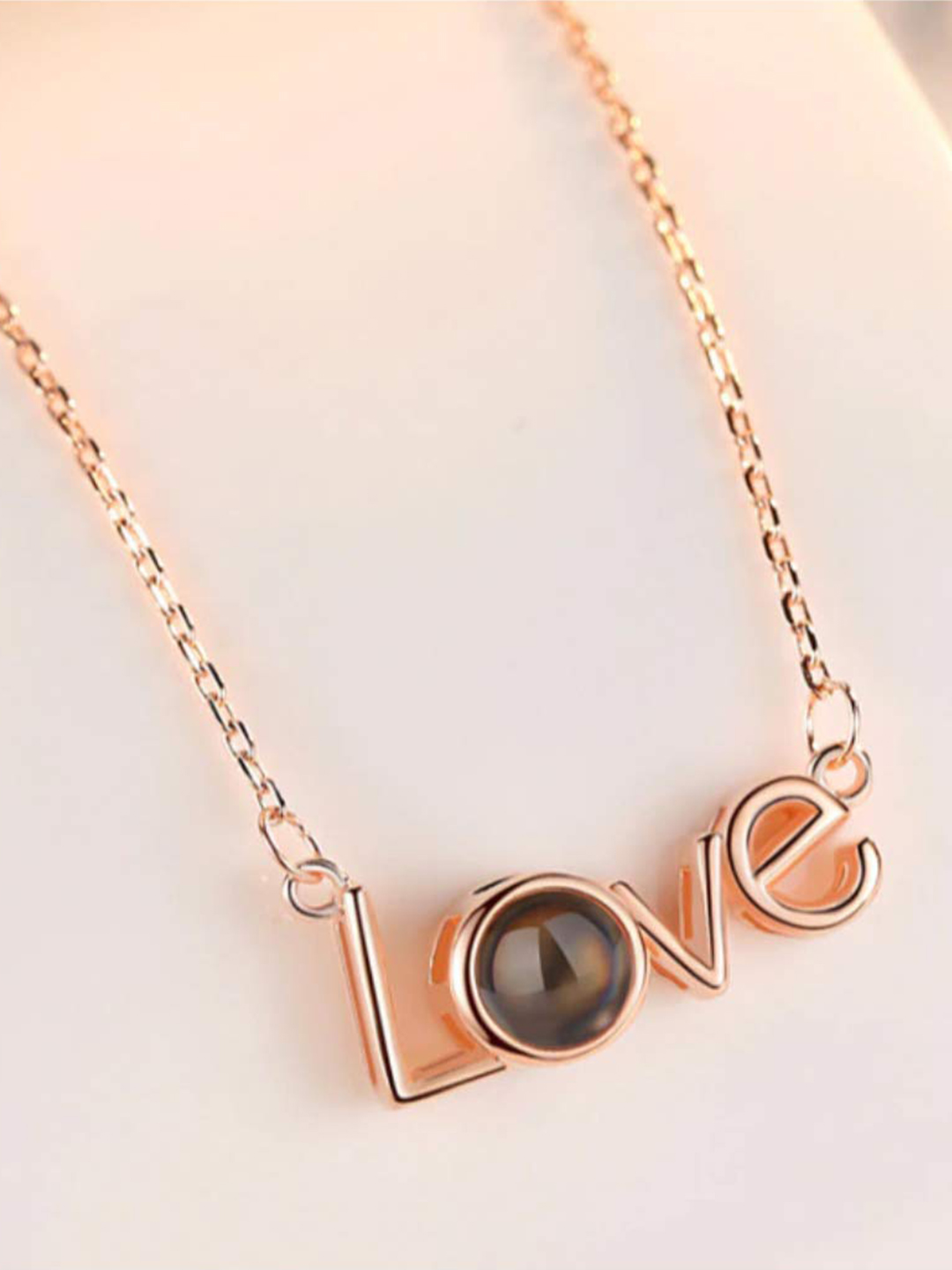 YouBella Jewellery Stylish 18k Rose Gold Plated I Love You in 100 Languages Love Necklace Jewellery for Women and Girls