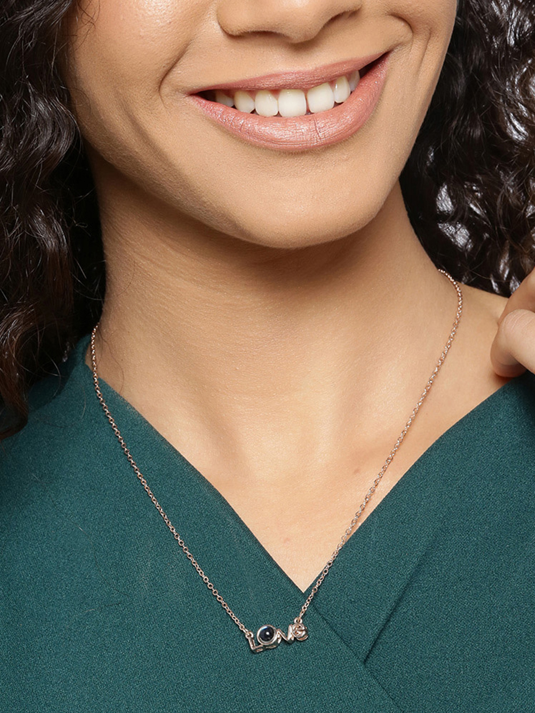 YouBella Jewellery Stylish 18k Rose Gold Plated I Love You in 100 Languages Love Necklace Jewellery for Women and Girls