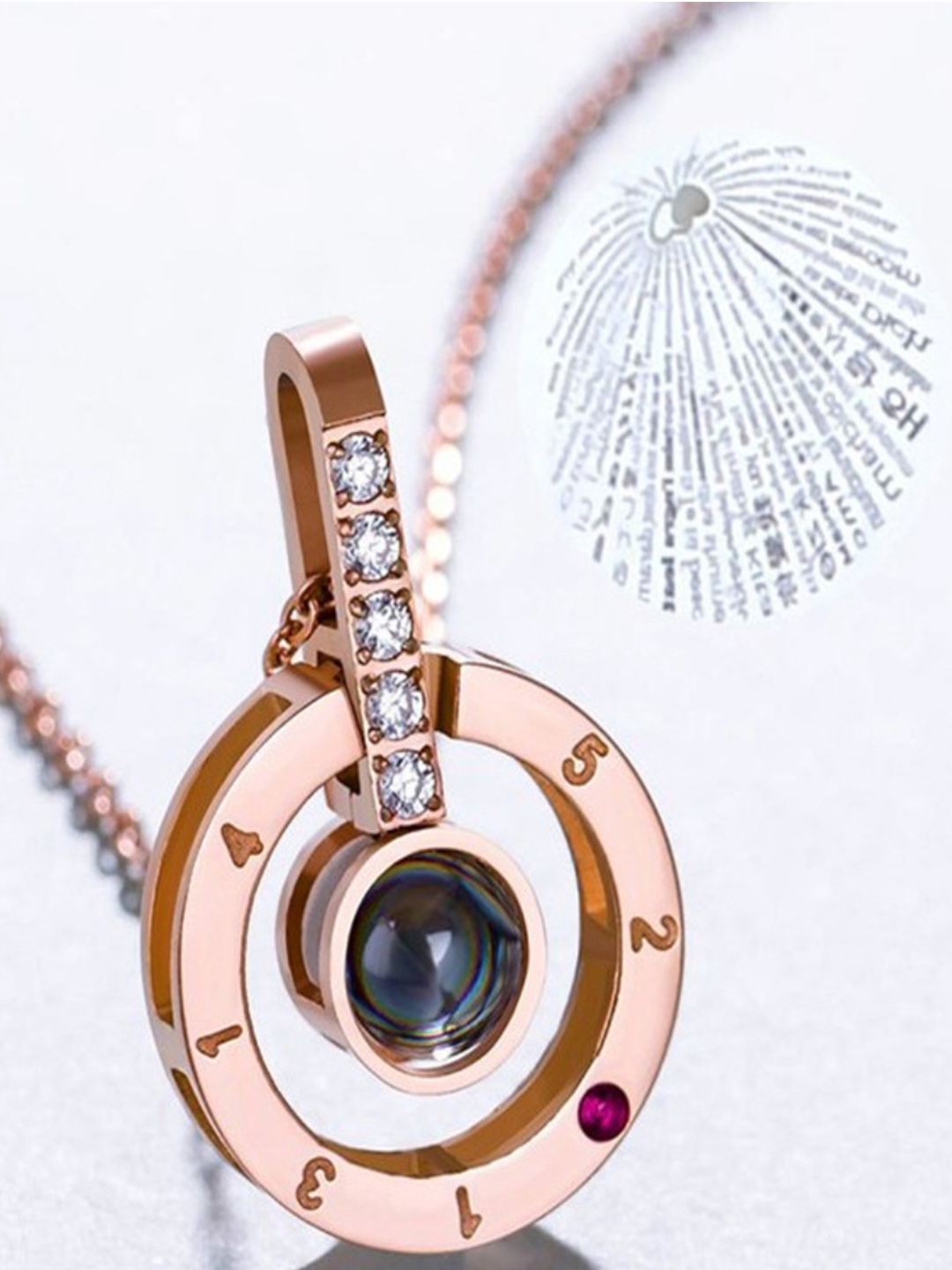 YouBella 18k Rose Gold Plated I Love You in 100 Languages Necklace Jewellery for Women and Girls