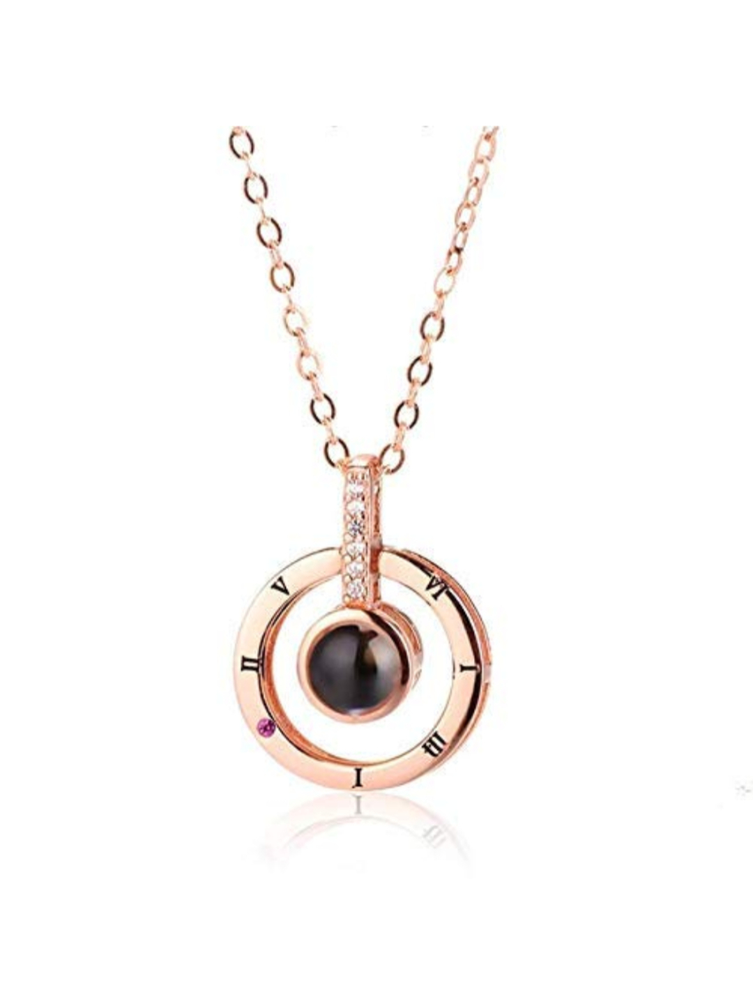 YouBella 18k Rose Gold Plated I Love You in 100 Languages Necklace Jewellery for Women and Girls