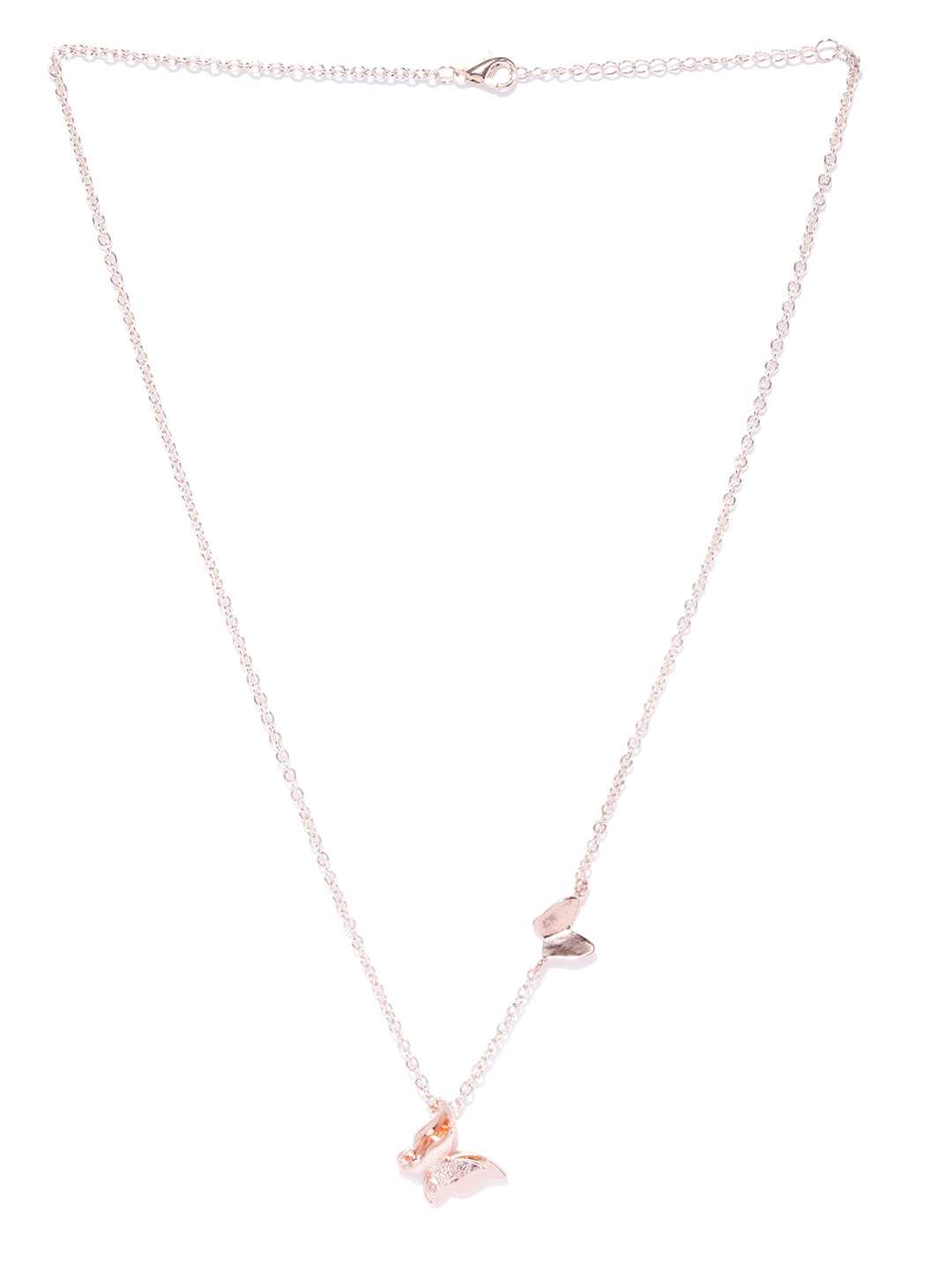 YouBella 18k Rose Gold Plated Butterfly Necklace Pendant for Women and Girls