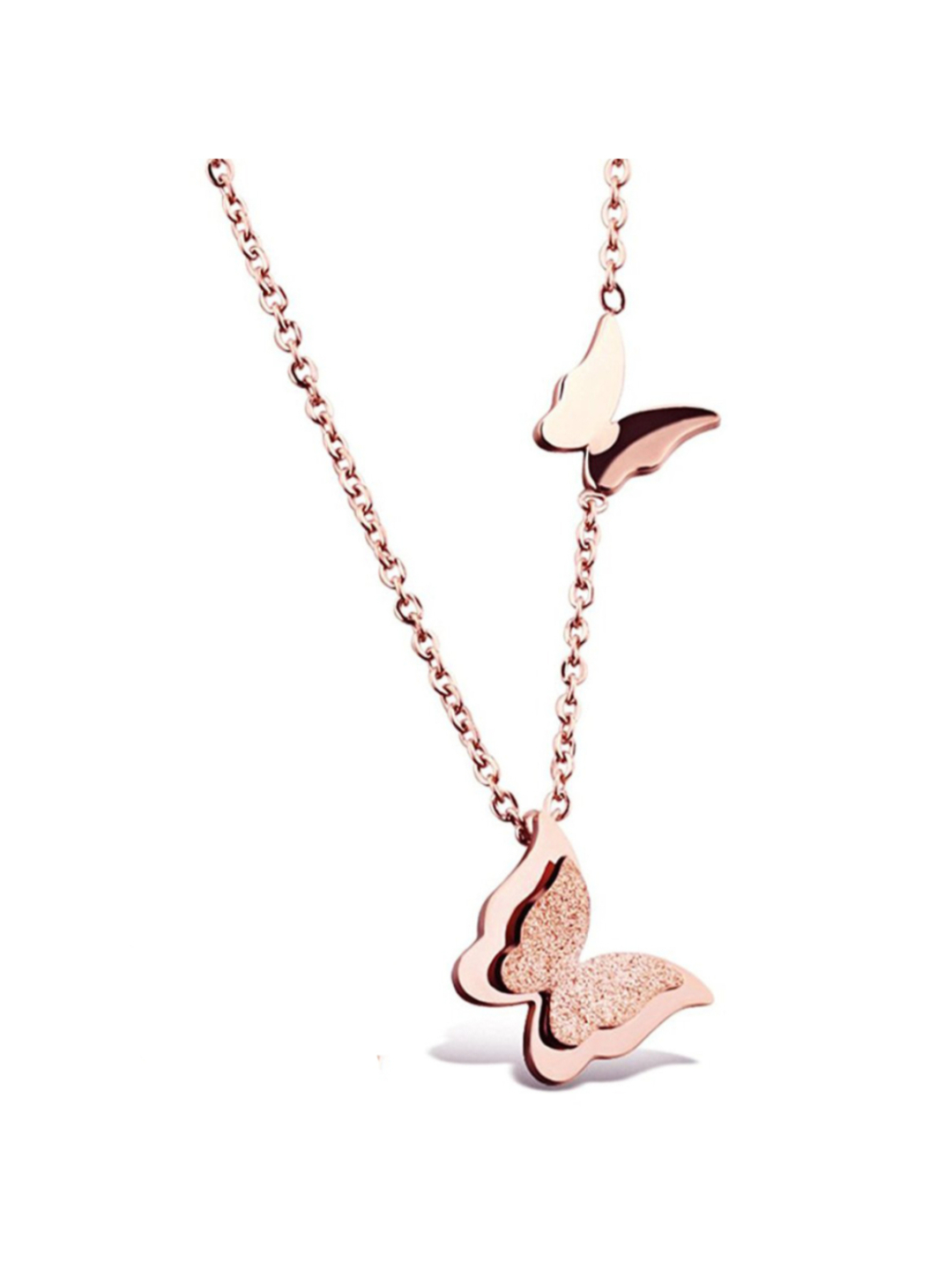 YouBella 18k Rose Gold Plated Butterfly Necklace Pendant for Women and Girls