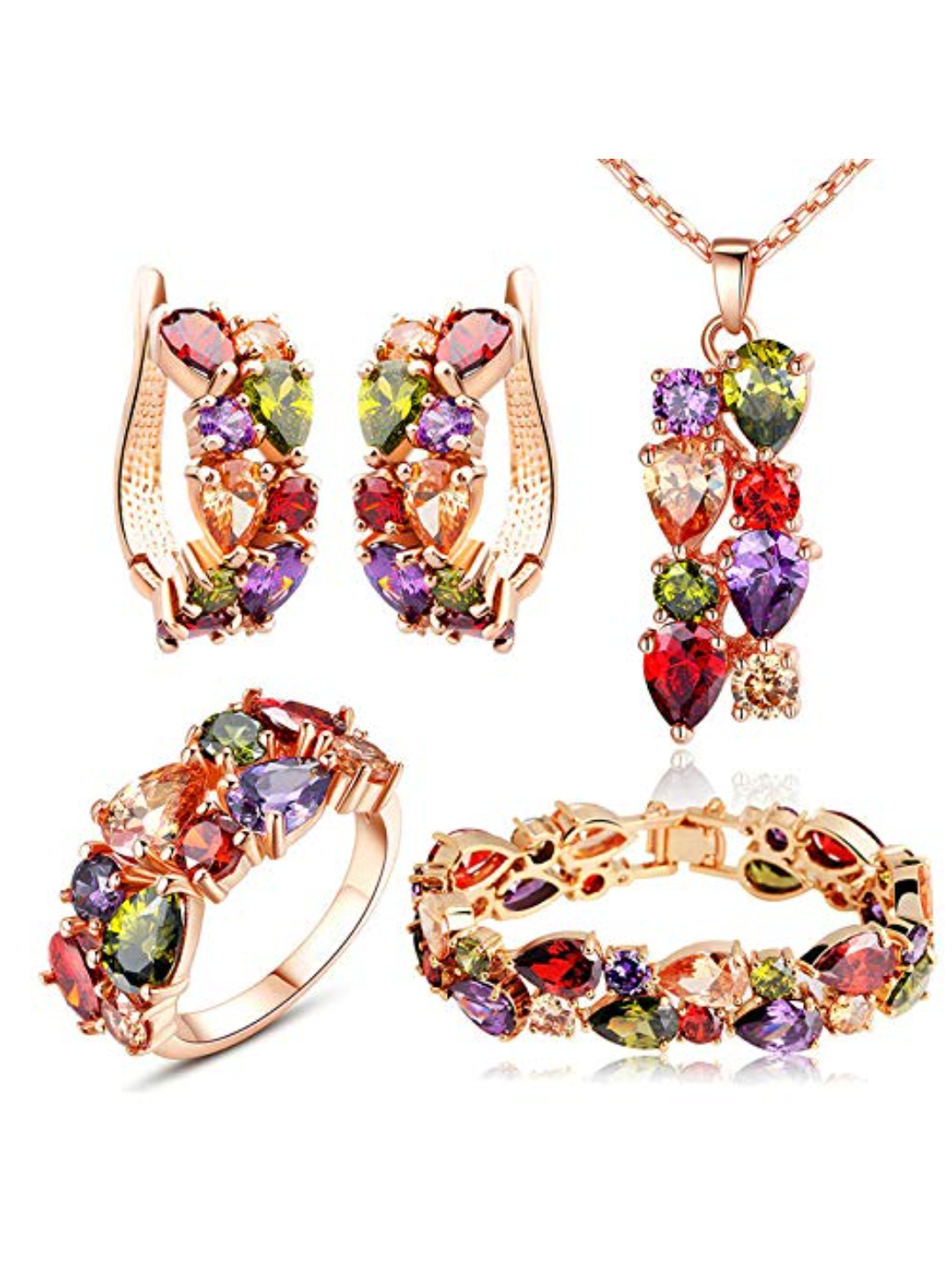 YouBella Stylish Latest Design Necklace Jewellery Gold Plated Jewellery Set for Women (Multi-colour) (YBNK_5678)