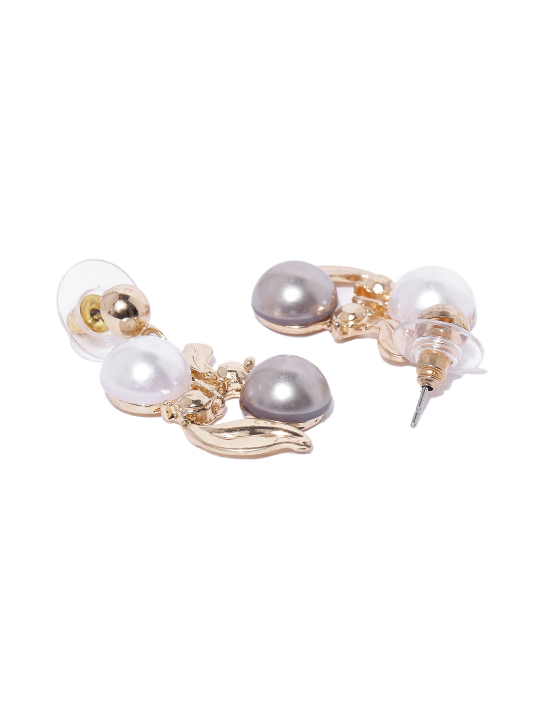YouBella Off White Gold-Plated Stone-Studded  Beaded Jewellery Set