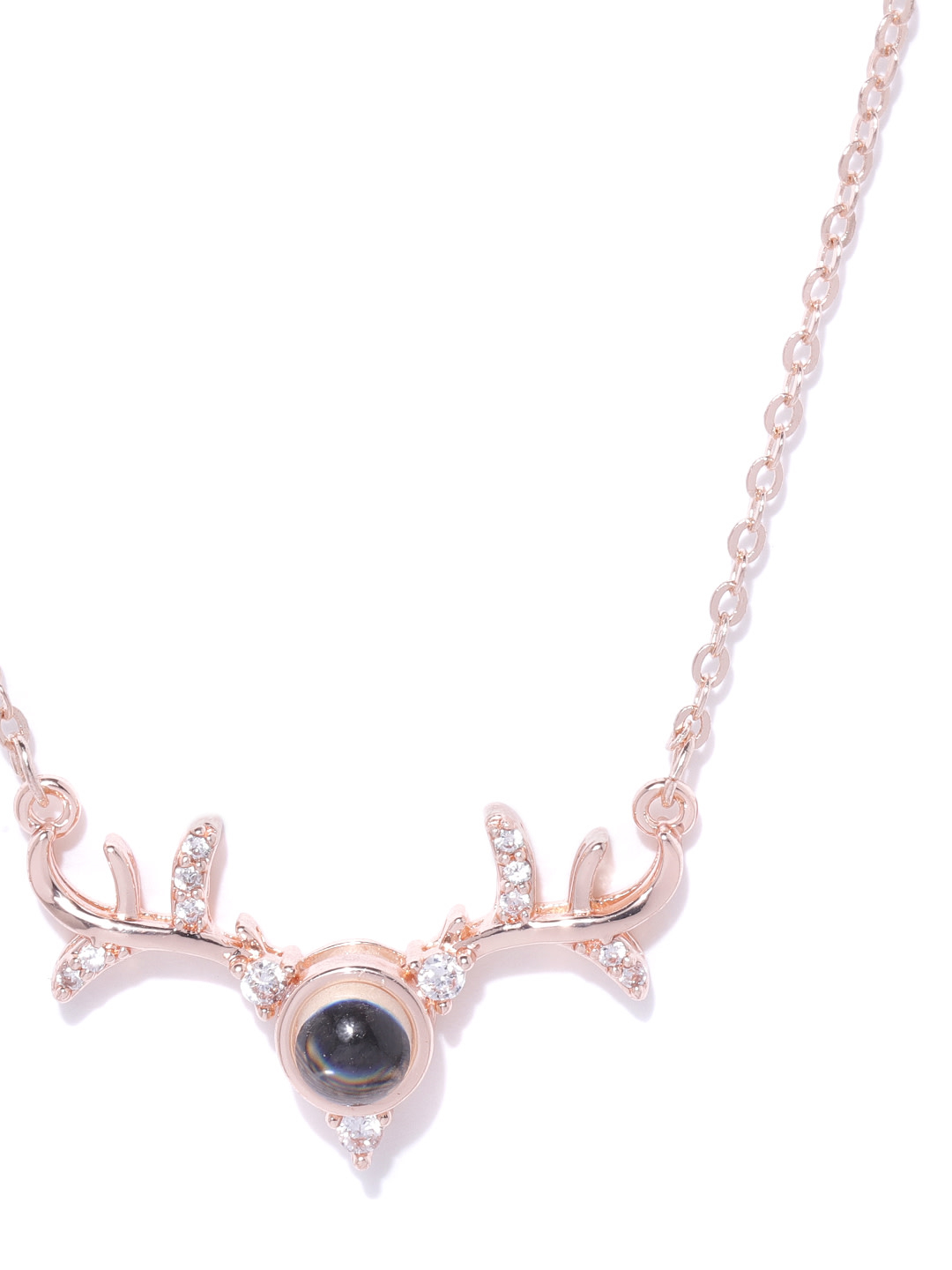 YouBella Women Rose Gold-Plated Stone Studded Minimal Necklace