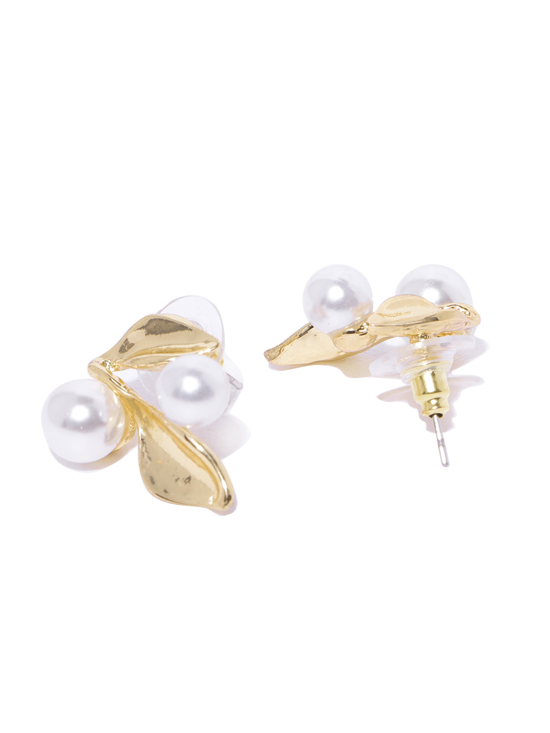 YouBella Off-White Gold-Plated Stone-Studded  Beaded Floral Jewellery Set