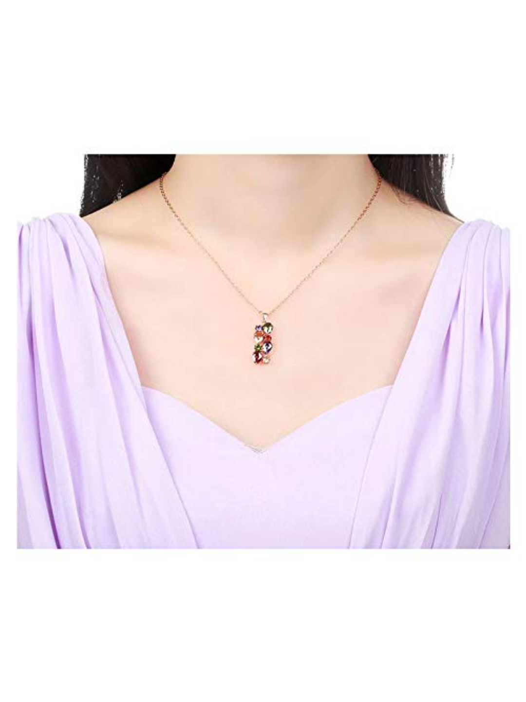 YouBella Jewellery Set Multi-Color AAA Swiss Zircon Rose Gold Crystal Necklace Pendant Ring Bracelet Bangle and Earrings Jewellery Combo for Girls and Women (Pendant, Earrings & Ring)